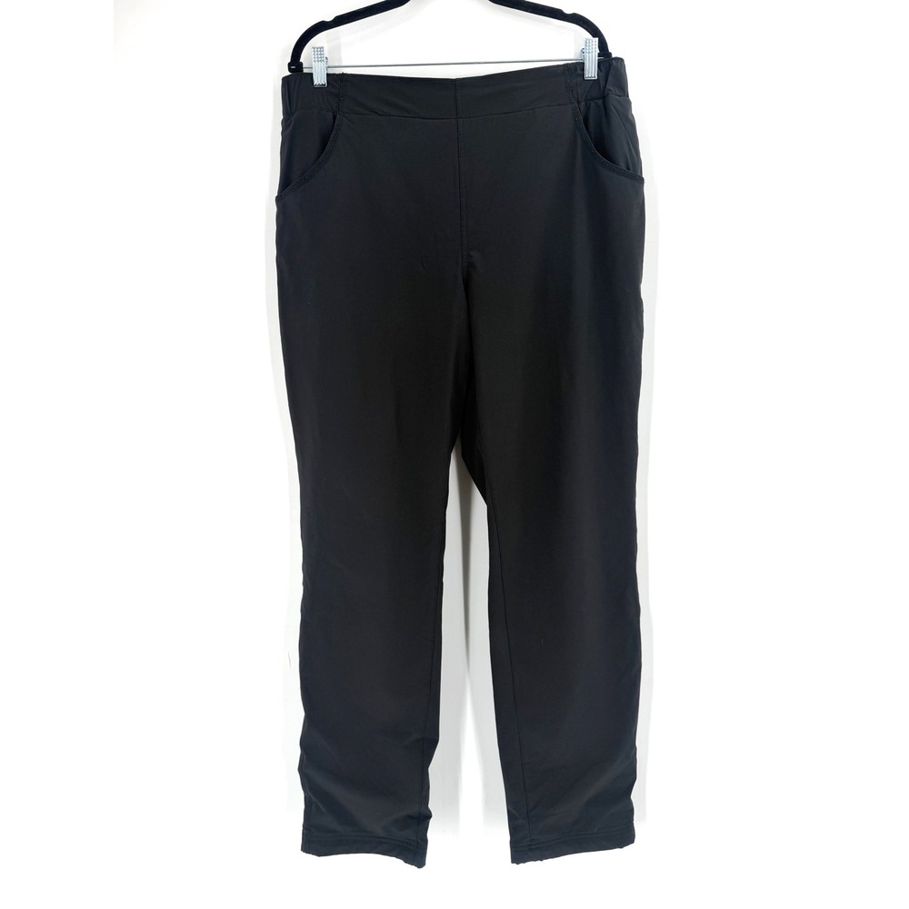 Eddie Bauer Ascent Pants Womens 16 Black Fleece Lined Hiking Pull On Gorpcore XL